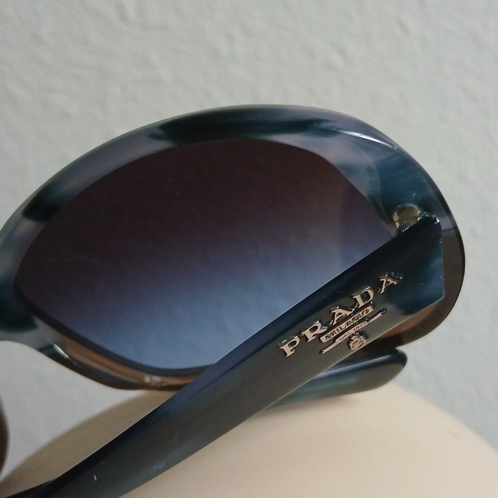 Prada Blue W/Brown Tortoiseshell Pattern Sunglasses Frames Prada Case Included! - Picture 12 of 13